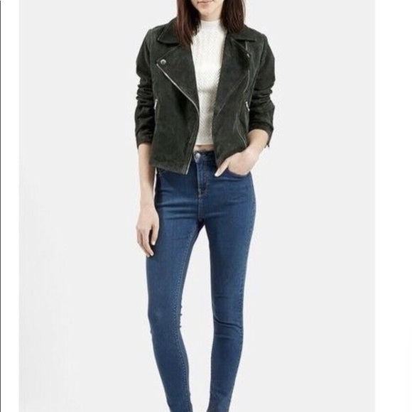 TOPSHOP FOREST GREEN SUEDE CADDY JACKET - Picture 3 of 7